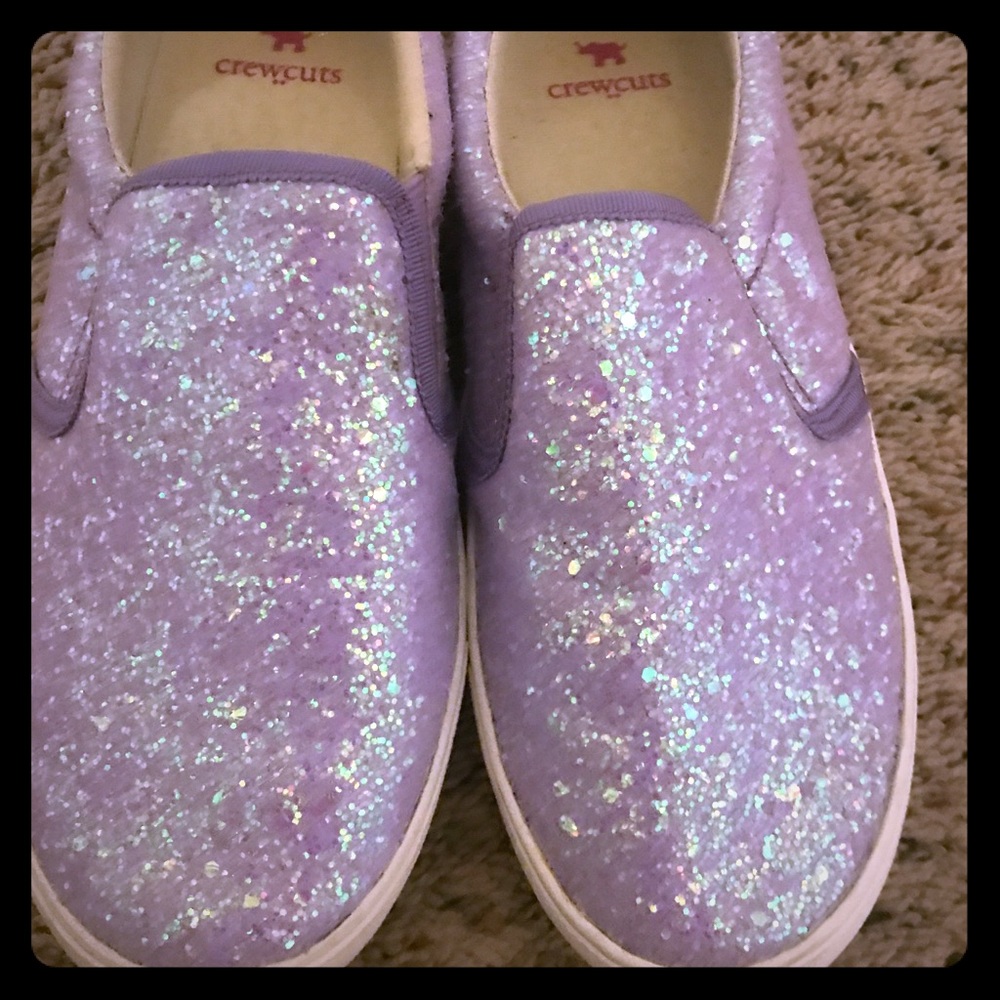 Purple glitter crew cuts j crew shoes size 4